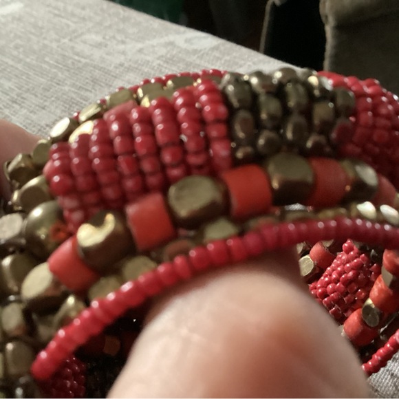 Bangle bracelet , beaded - Picture 1 of 3